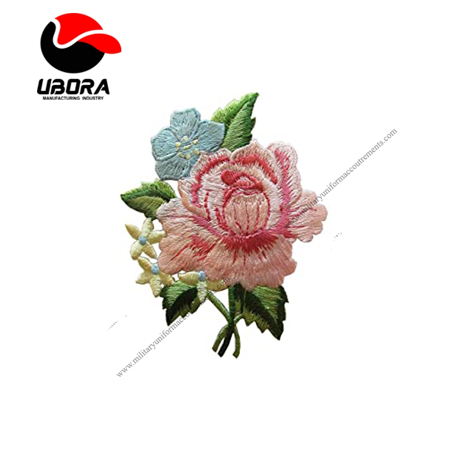 Spk Art 3 Pink Peony Bouquet Flower Embroidery Iron On Applique Patch Sew on Patches Badge DIY Craft